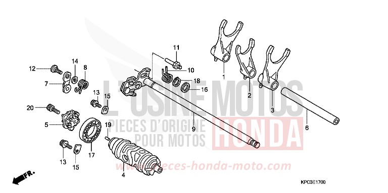 GEARSHIFT DRUM for Varadero 125 MUTE BLACK METALLIC (NH359) from 2005